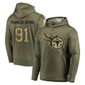 Choea T.Titans #91 John Franklin-Myers Player Olive Salute to Service Pullover Hoodies Home Game Stitched Jerseys