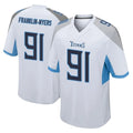 Choea T.Titans #91 John Franklin-Myers Player White Home Game Stitched Jerseys