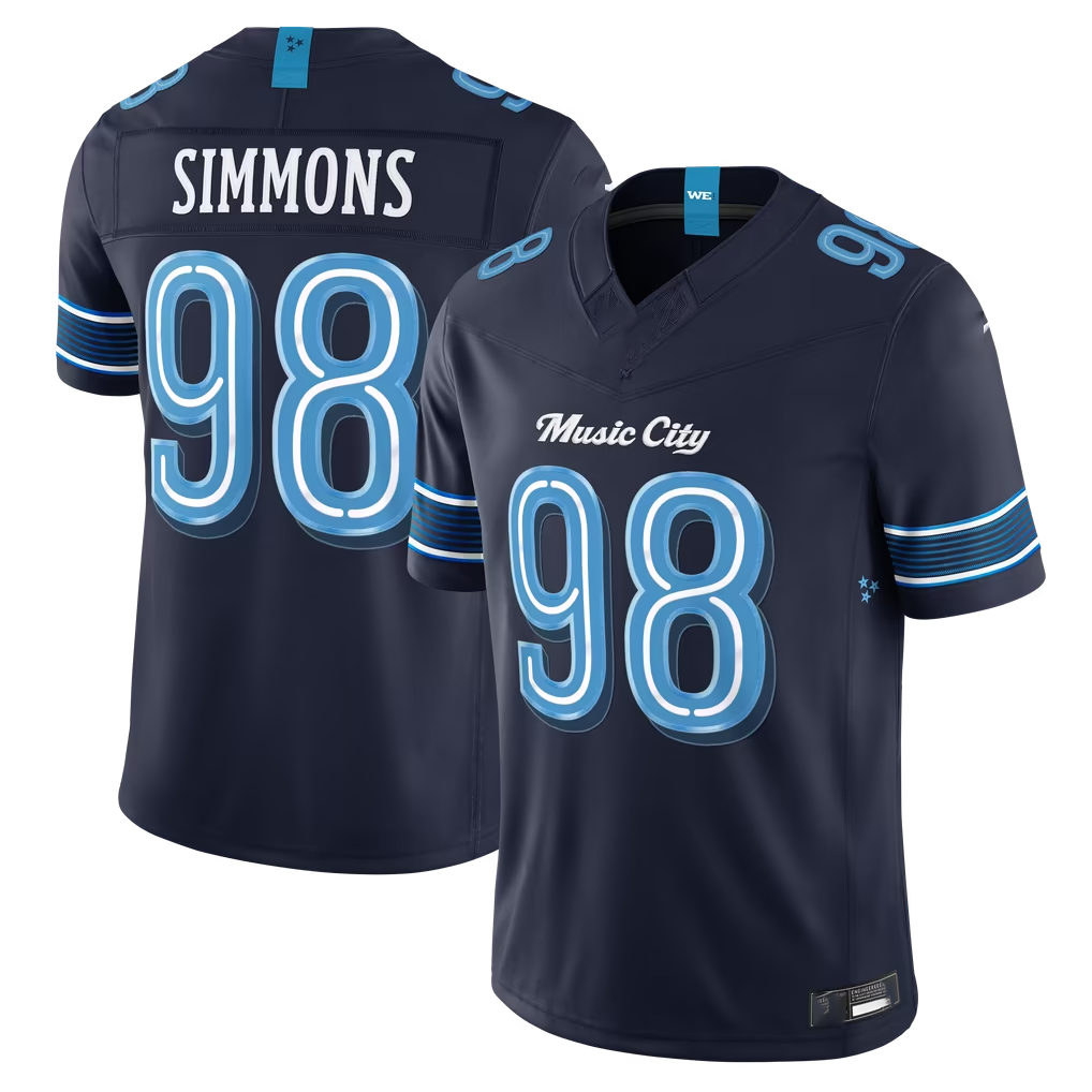 Choea T.Titans #98 Jeffery Simmons Navy 2026 Rivalries Collection Limited Stitched Jerseys