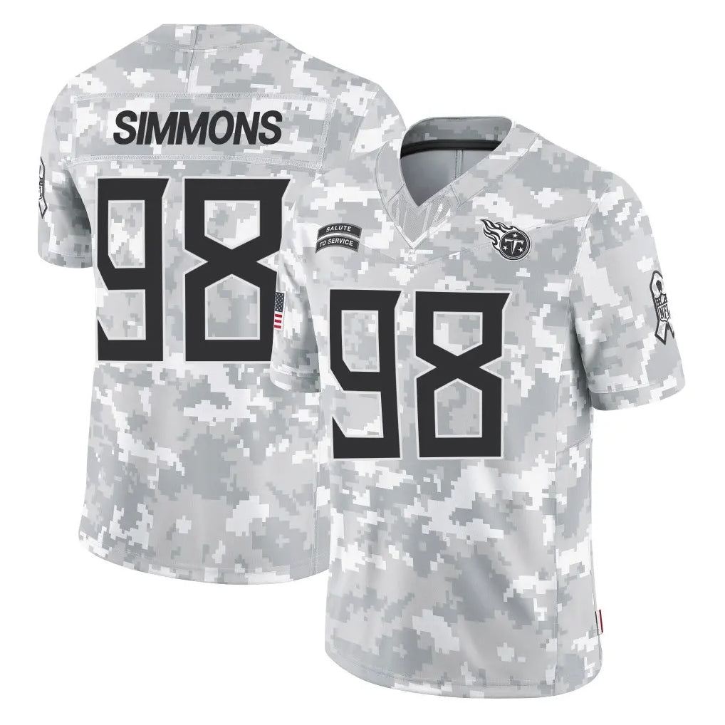Choea T.Titans #98 Jeffery Simmons Player Arctic Camo Limited Salute to Service Home Game Stitched Jerseys
