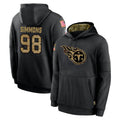 Choea T.Titans #98 Jeffery Simmons Player Black Salute to Service Sideline Performance Pullover Hoodies Home Game Stitched Jerseys