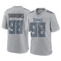 Choea T.Titans #98 Jeffery Simmons Player Gray Atmosphere Fashion Home Game Stitched Jerseys