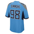 Choea T.Titans #98 Jeffery Simmons Player Light Blue Home Game Stitched Jerseys