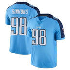 Choea T.Titans #98 Jeffery Simmons Player Light Blue Limited Color Rush Home Game Stitched Jerseys