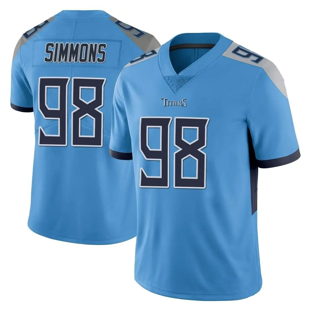 Choea T.Titans #98 Jeffery Simmons Player Light Blue Limited Vapor Untouchable Home Game Stitched Jerseys