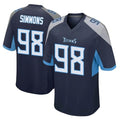 Choea T.Titans #98 Jeffery Simmons Player Navy Home Game Stitched Jerseys
