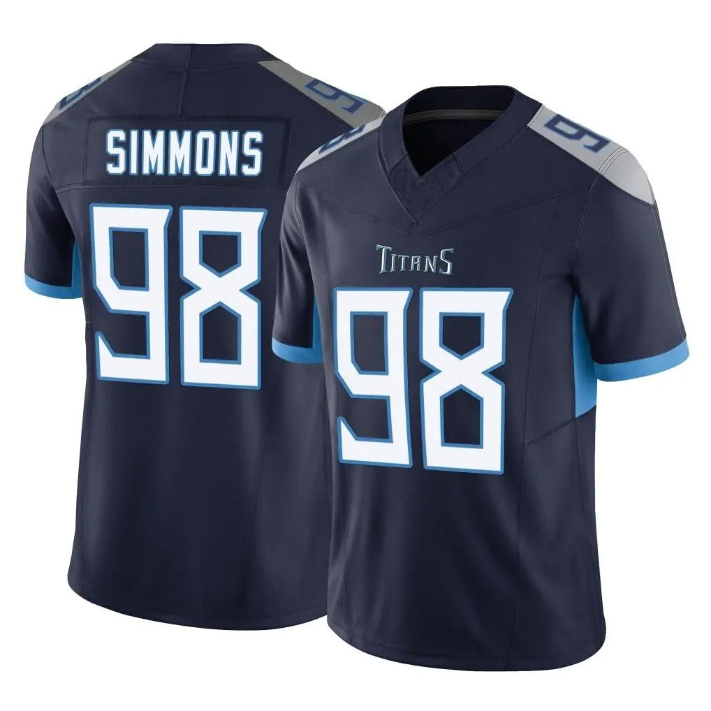 Choea T.Titans #98 Jeffery Simmons Player Navy Limited Vapor F.U.S.E. Home Game Stitched Jerseys
