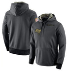 Choea TB.Buccaneers  Blank Player Gray Salute to Service Sideline Performance Pullover Hoodies Home Game Stitched Jerseys