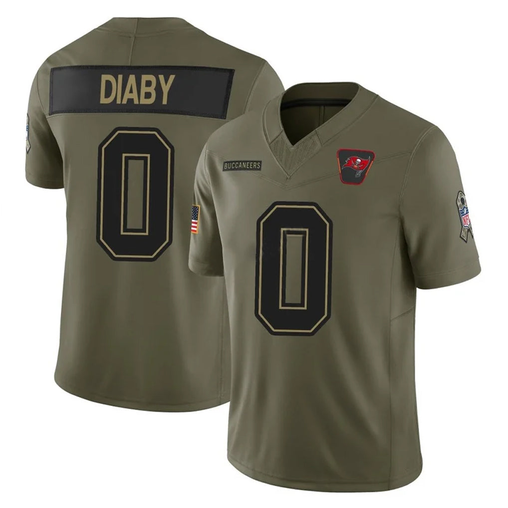 Choea TB.Buccaneers #0 Yaya Diaby Player Olive 2025 Salute To Service Limited Home Game Stitched Jerseys