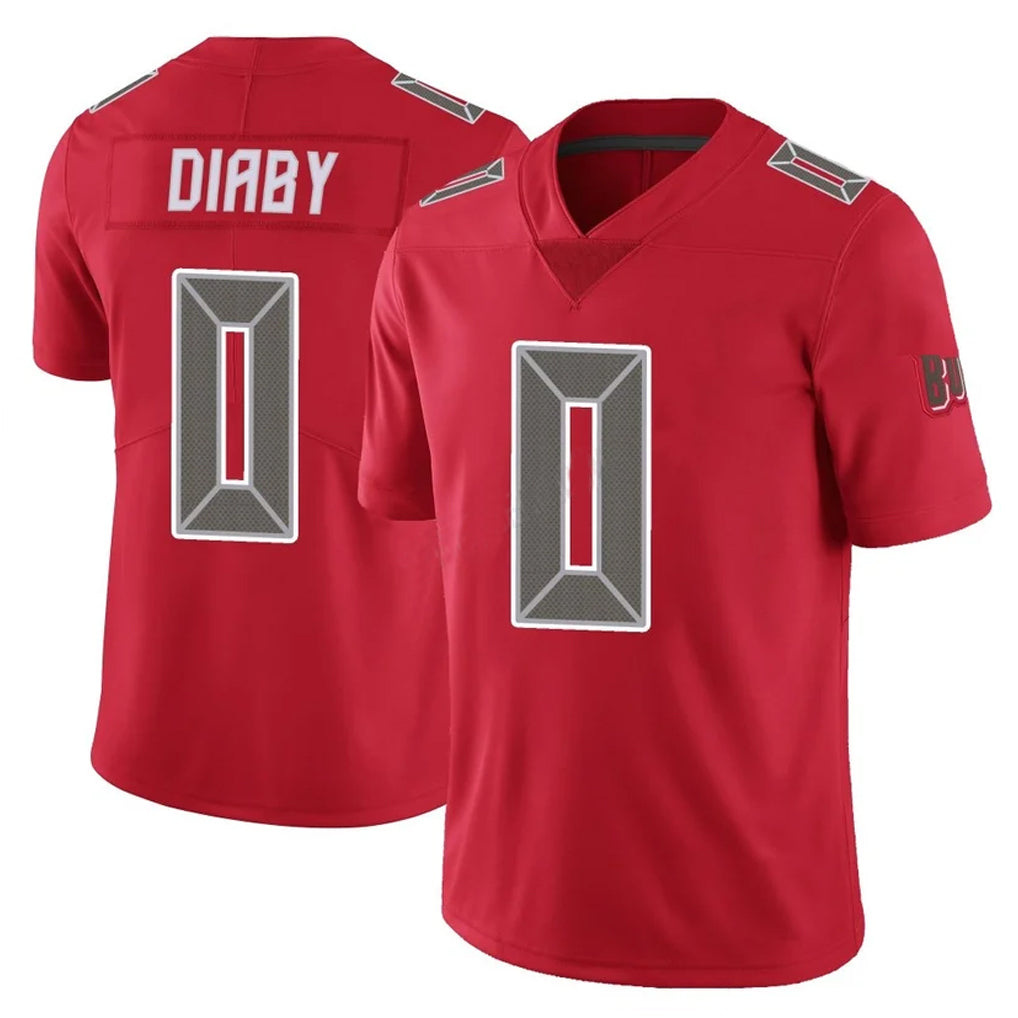 Choea TB.Buccaneers #0 Yaya Diaby Player Red Limited Color Rush Home Game Stitched Jerseys
