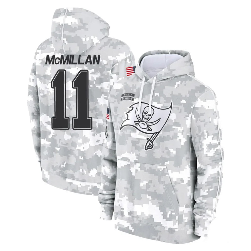 Choea TB.Buccaneers #11 Jalen McMillan Player Arctic Camo Limited Salute to Service Pullover Hoodies Game Stitched Jerseys