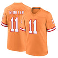 Choea TB.Buccaneers #11 Jalen McMillan Player Orange Throwback Home Game Stitched Jerseys