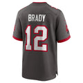 Choea TB.Buccaneers #12 Tom Brady Player Pewter Home Game Stitched Jerseys