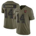 Choea TB.Buccaneers #14 Chris Godwin Jr. Player Olive 2025 Salute To Service Limited Home Game Stitched Jerseys