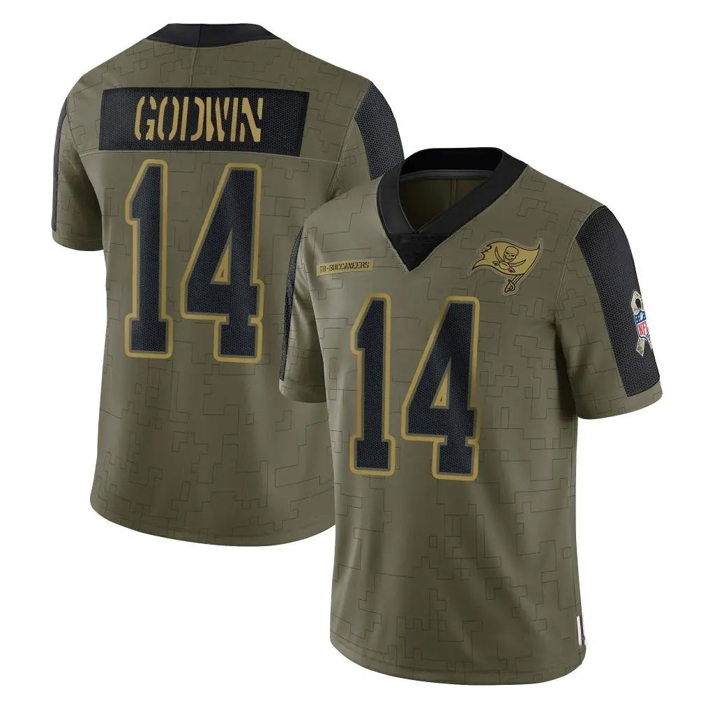 Choea TB.Buccaneers #14 Chris Godwin Jr. Player Olive Salute To Service Limited Game Stitched Jerseys