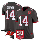 Choea TB.Buccaneers #14 Chris Godwin Jr. Player Pewter Limited 2026 Season Vapor F.U.S.E. Home Game Stitched Jerseys