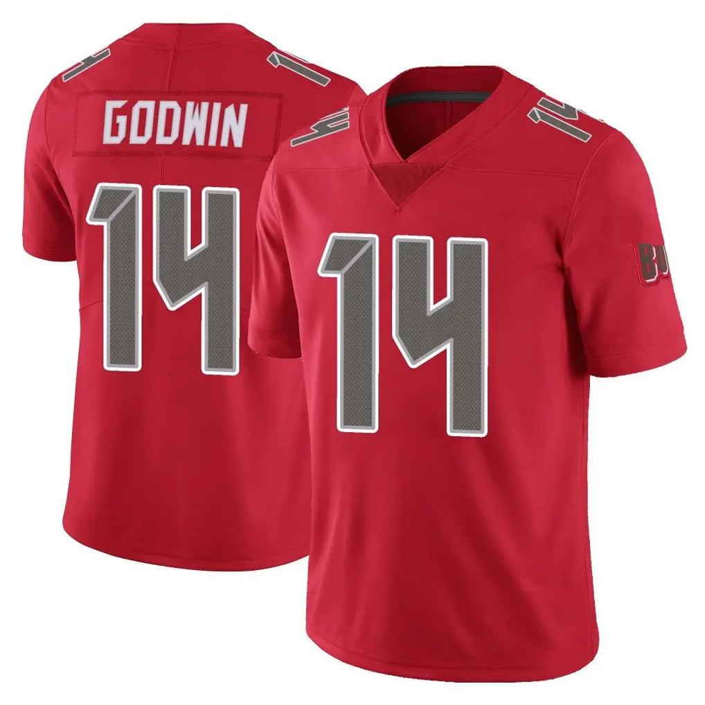 Choea TB.Buccaneers #14 Chris Godwin Jr. Player Red Limited Color Rush Home Game Stitched Jerseys