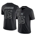 Choea TB.Buccaneers #15 Tez Johnson Player Black Reflective Limited Home Game Stitched Jerseys