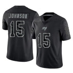Choea TB.Buccaneers #15 Tez Johnson Player Black Reflective Limited Home Game Stitched Jerseys