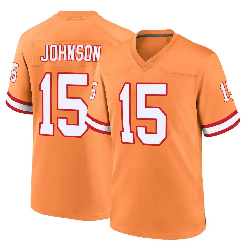 Choea TB.Buccaneers #15 Tez Johnson Player Orange Throwback Home Game Stitched Jerseys