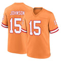 Choea TB.Buccaneers #15 Tez Johnson Player Orange Throwback Home Game Stitched Jerseys