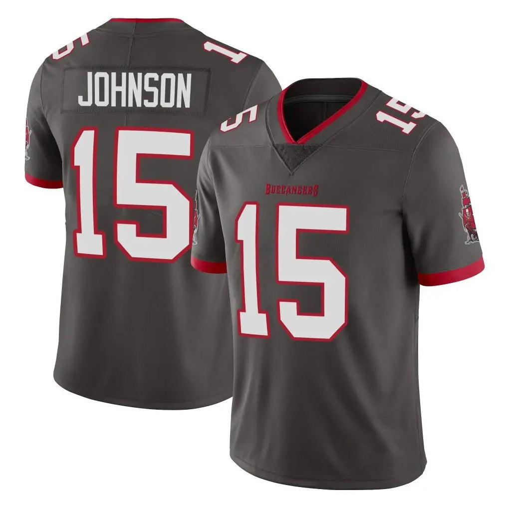 Choea TB.Buccaneers #15 Tez Johnson Player Pewter Limited Alternate Vapor Home Game Stitched Jerseys