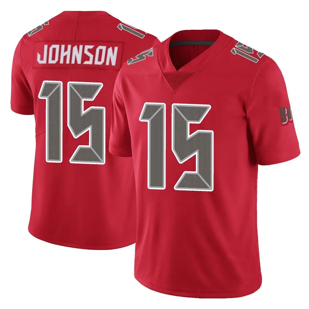 Choea TB.Buccaneers #15 Tez Johnson Player Red Limited Color Rush Home Game Stitched Jerseys
