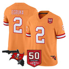 Choea TB.Buccaneers #2 Emeka Egbuka Player Orange 50th Season Vapor Limited Home Game Stitched Jerseys