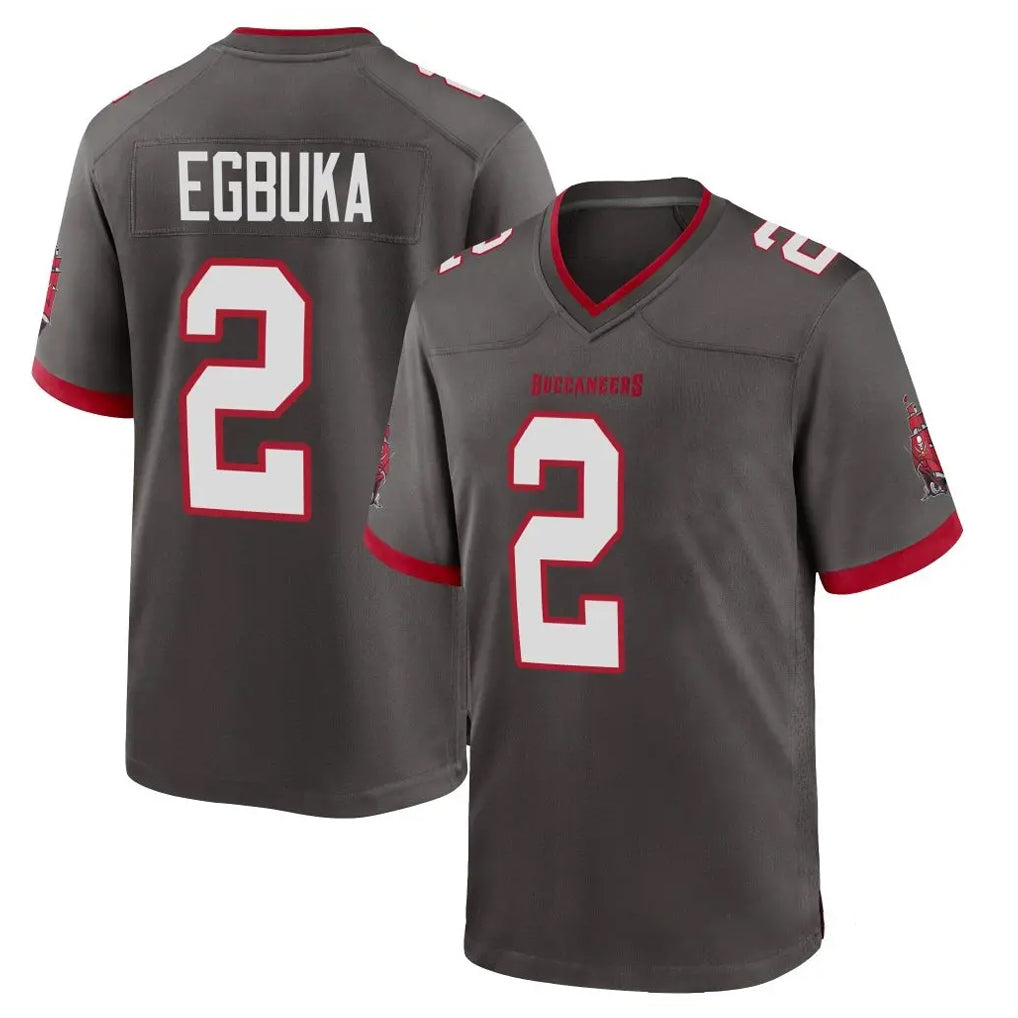 Choea TB.Buccaneers #2 Emeka Egbuka Player Pewter Alternate Home Game Stitched Jerseys