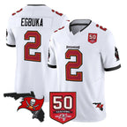 Choea TB.Buccaneers #2 Emeka Egbuka Player White Limited 2026 Season Vapor F.U.S.E. Home Game Stitched Jerseys