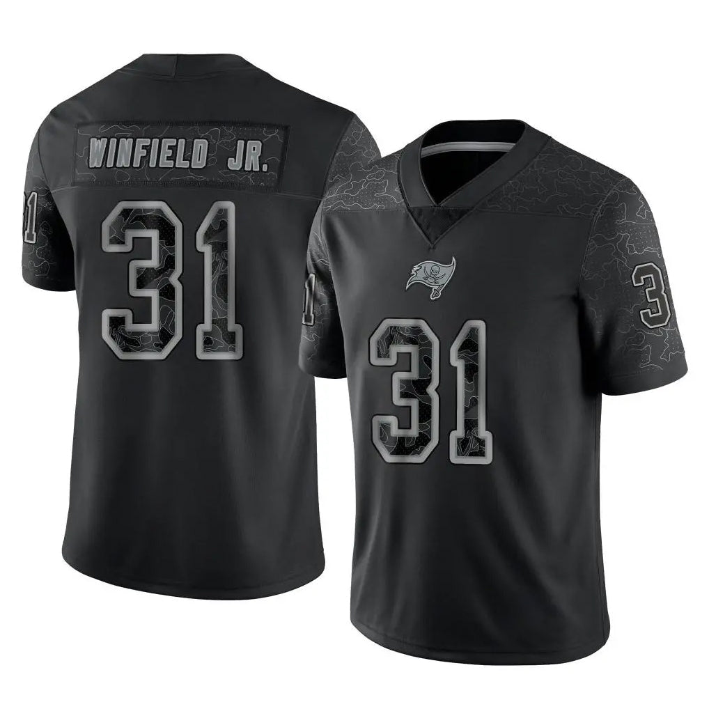 Choea TB.Buccaneers #31 Antoine Winfield Jr. Player Black Reflective Limited Home Game Stitched Jerseys