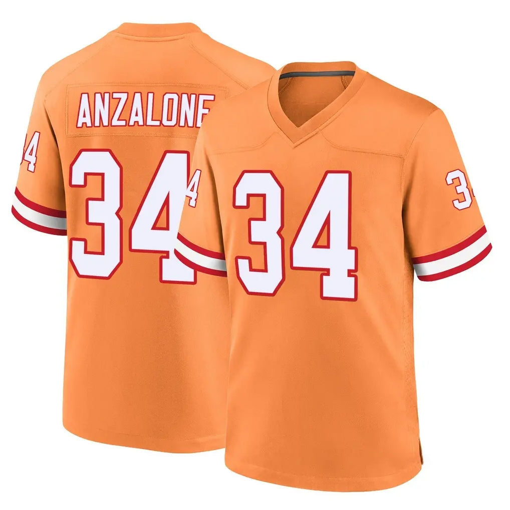 Choea TB.Buccaneers #34 Alex Anzalone Player Orange Throwback Home Game Stitched Jerseys