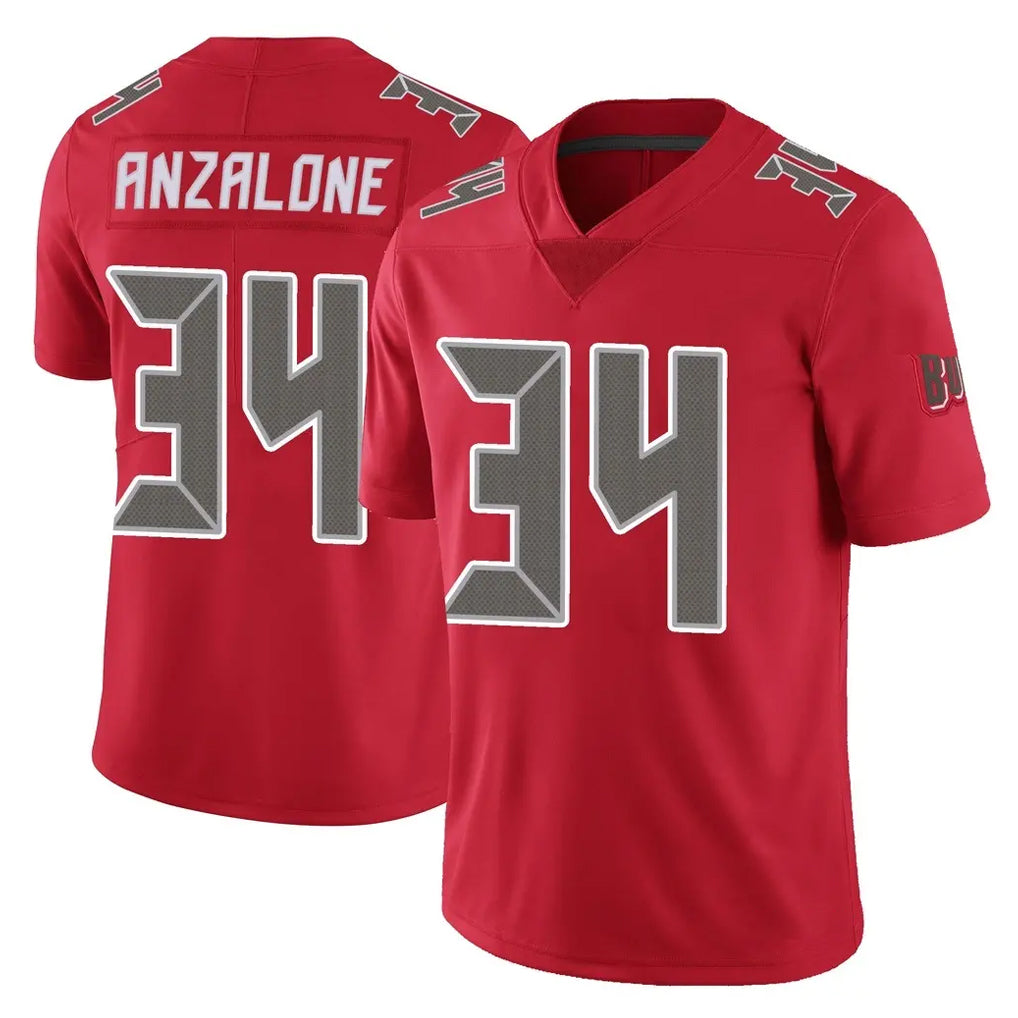 Choea TB.Buccaneers #34 Alex Anzalone Player Red Limited Color Rush Home Game Stitched Jerseys