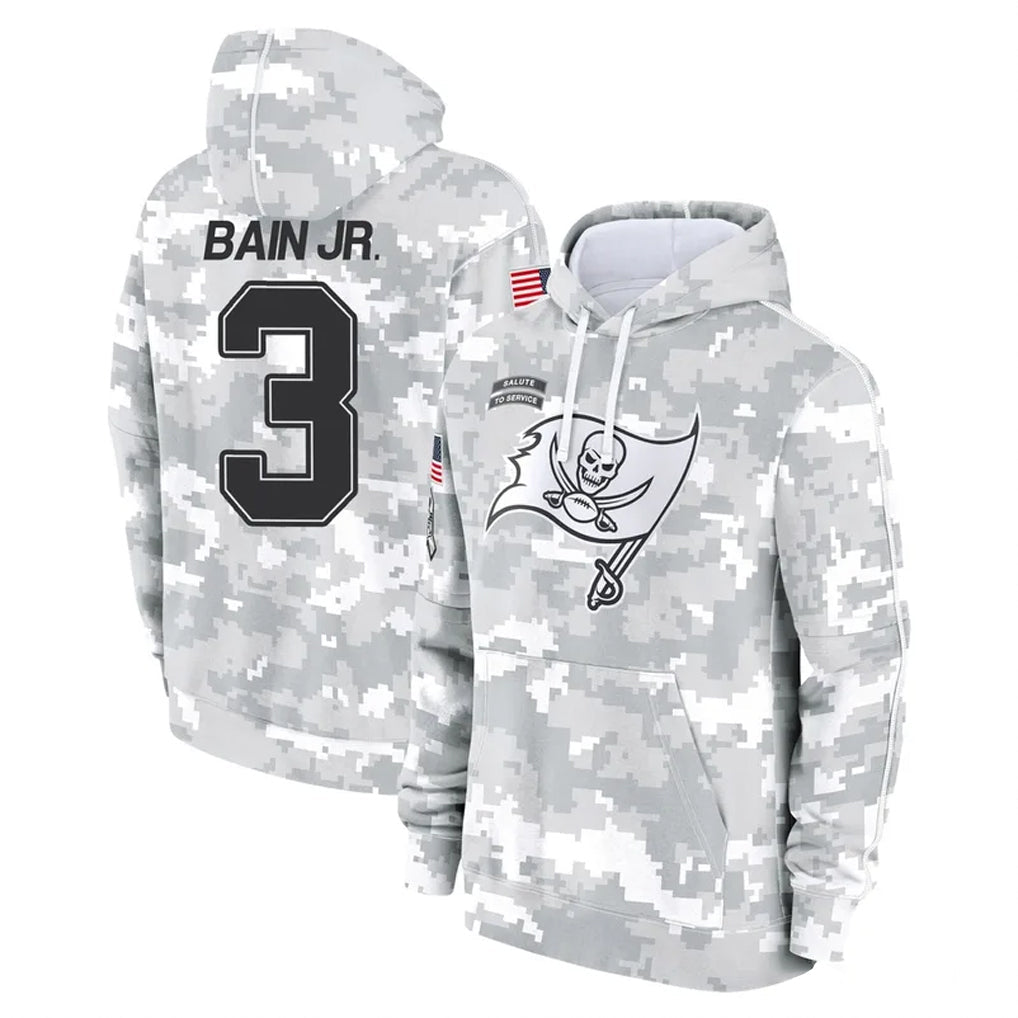 Choea TB.Buccaneers #3 Rueben Bain Jr. Player Arctic Camo Limited Salute to Service Pullover Hoodies Game Stitched Jerseys