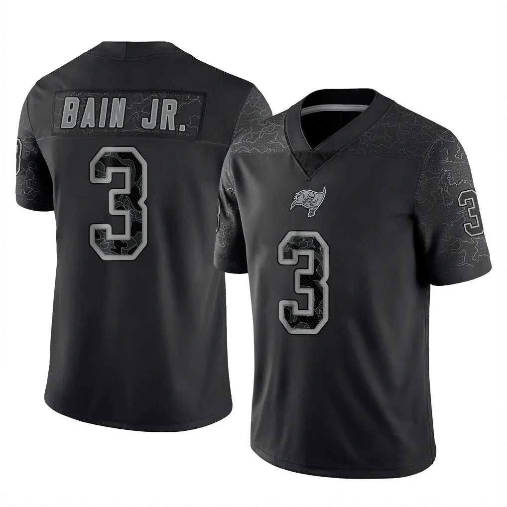 Choea TB.Buccaneers #3 Rueben Bain Jr. Player Black Reflective Limited Home Game Stitched Jerseys