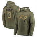 Choea TB.Buccaneers #3 Rueben Bain Jr. Player Olive Salute to Service Pullover Hoodie Home Game Stitched Jerseys