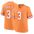 Choea TB.Buccaneers #3 Rueben Bain Jr. Player Orange Throwback Home Game Stitched Jerseys