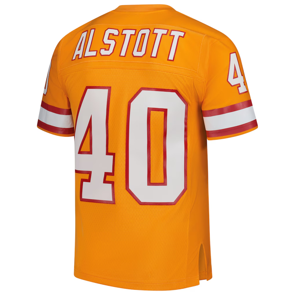 Choea TB.Buccaneers #40 Mike Alstott Mitchell & Ness Orange Legacy Replica Stitched Puhic Jersey