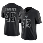 Choea TB.Buccaneers #45 Josiah Trotter Player Black Reflective Limited Home Game Stitched Jerseys