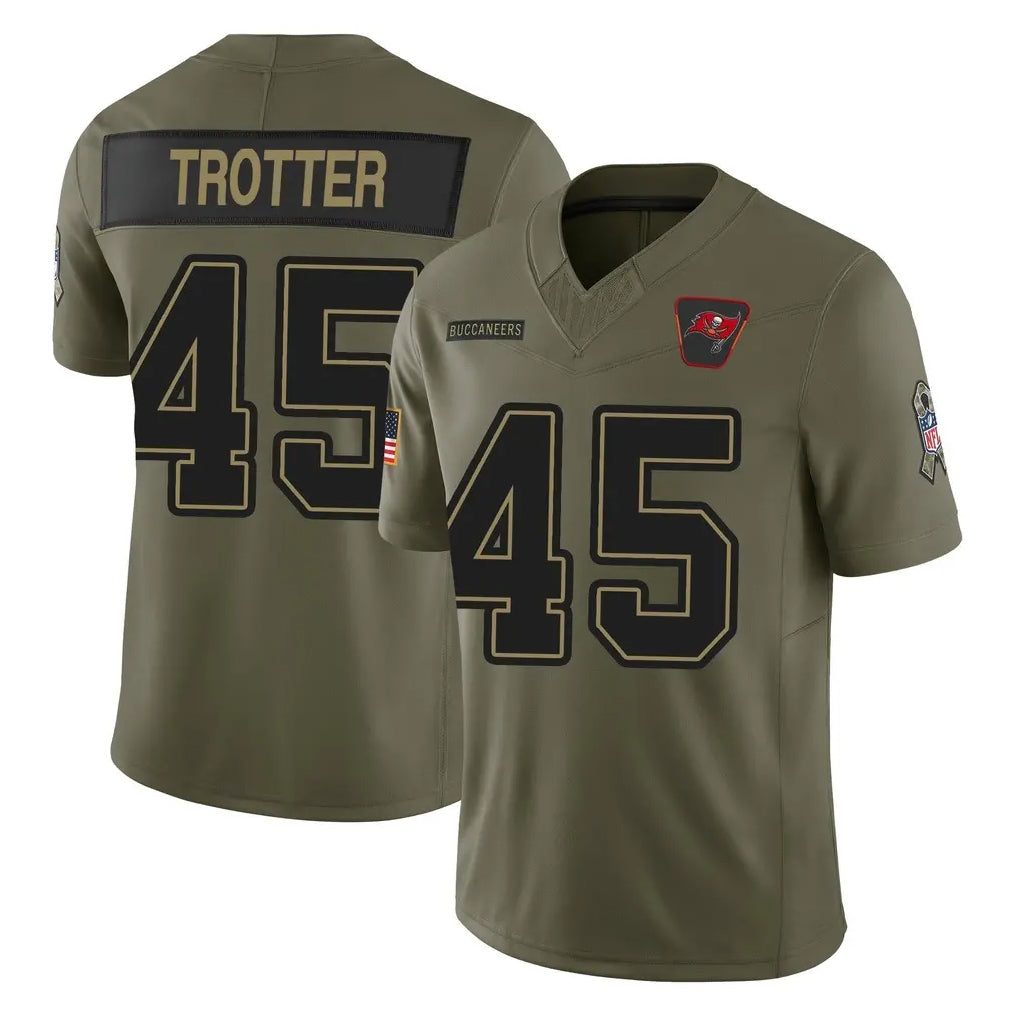 Choea TB.Buccaneers #45 Josiah Trotter Player Olive 2025 Salute To Service Limited Home Game Stitched Jerseys