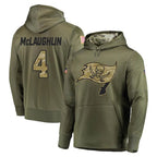 Choea TB.Buccaneers #4 Chase McLaughlin Player Olive Salute to Service Pullover Hoodie Home Game Stitched Jerseys