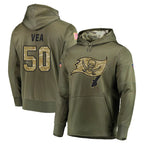 Choea TB.Buccaneers #50 Vita Vea Player Olive Salute to Service Pullover Hoodie Home Game Stitched Jerseys