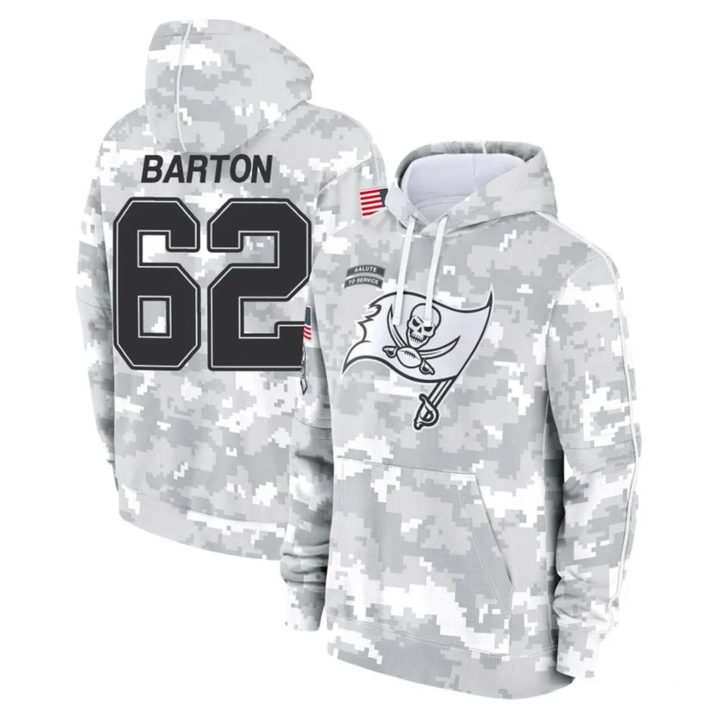 Choea TB.Buccaneers #62 Graham Barton Player Arctic Camo Limited Salute to Service Pullover Hoodies Game Stitched Jerseys