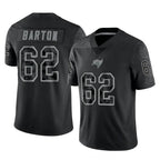 Choea TB.Buccaneers #62 Graham Barton Player Black Reflective Limited Home Game Stitched Jerseys