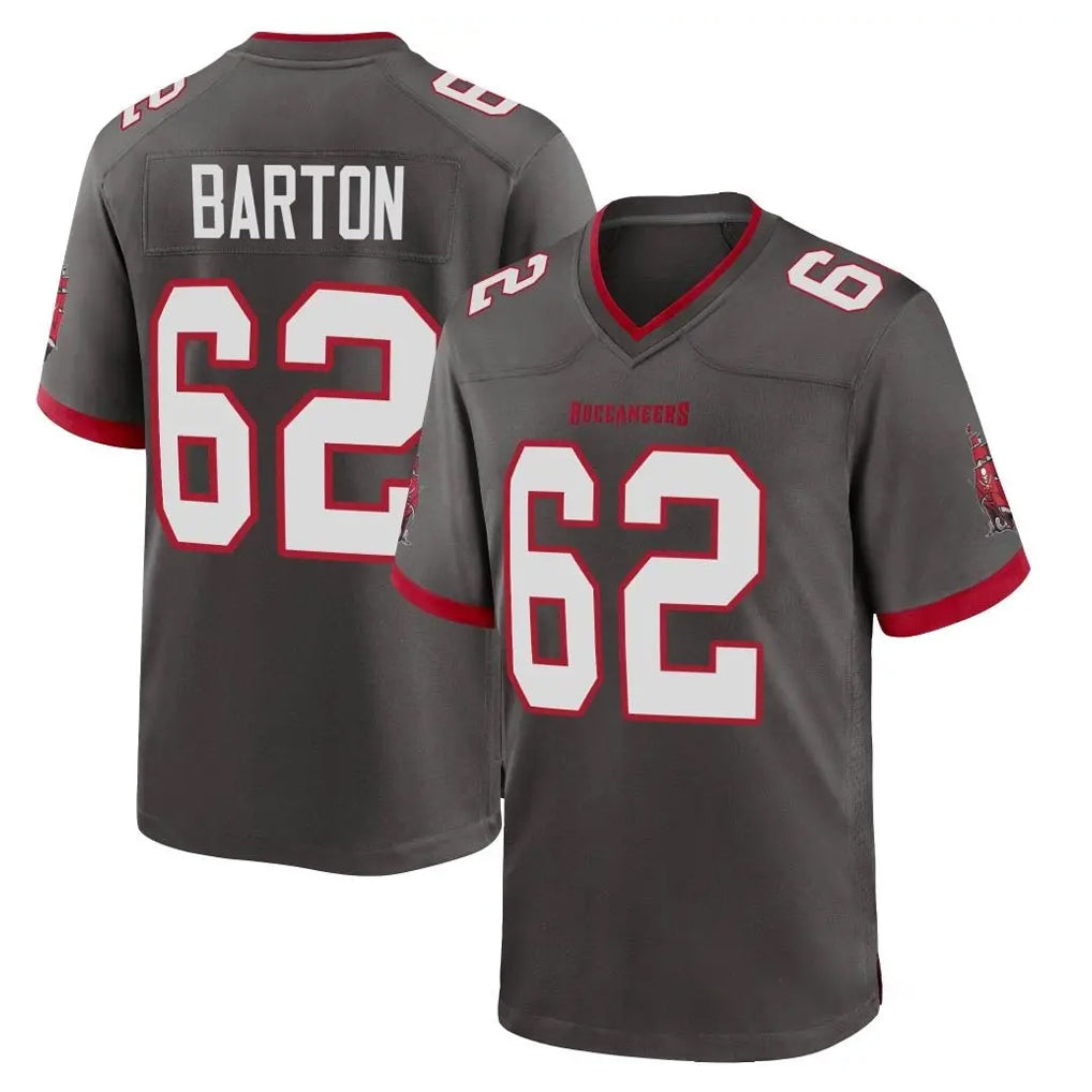 Choea TB.Buccaneers #62 Graham Barton Player Pewter Alternate Home Game Stitched Jerseys