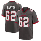 Choea TB.Buccaneers #62 Graham Barton Player Pewter Alternate Home Game Stitched Jerseys