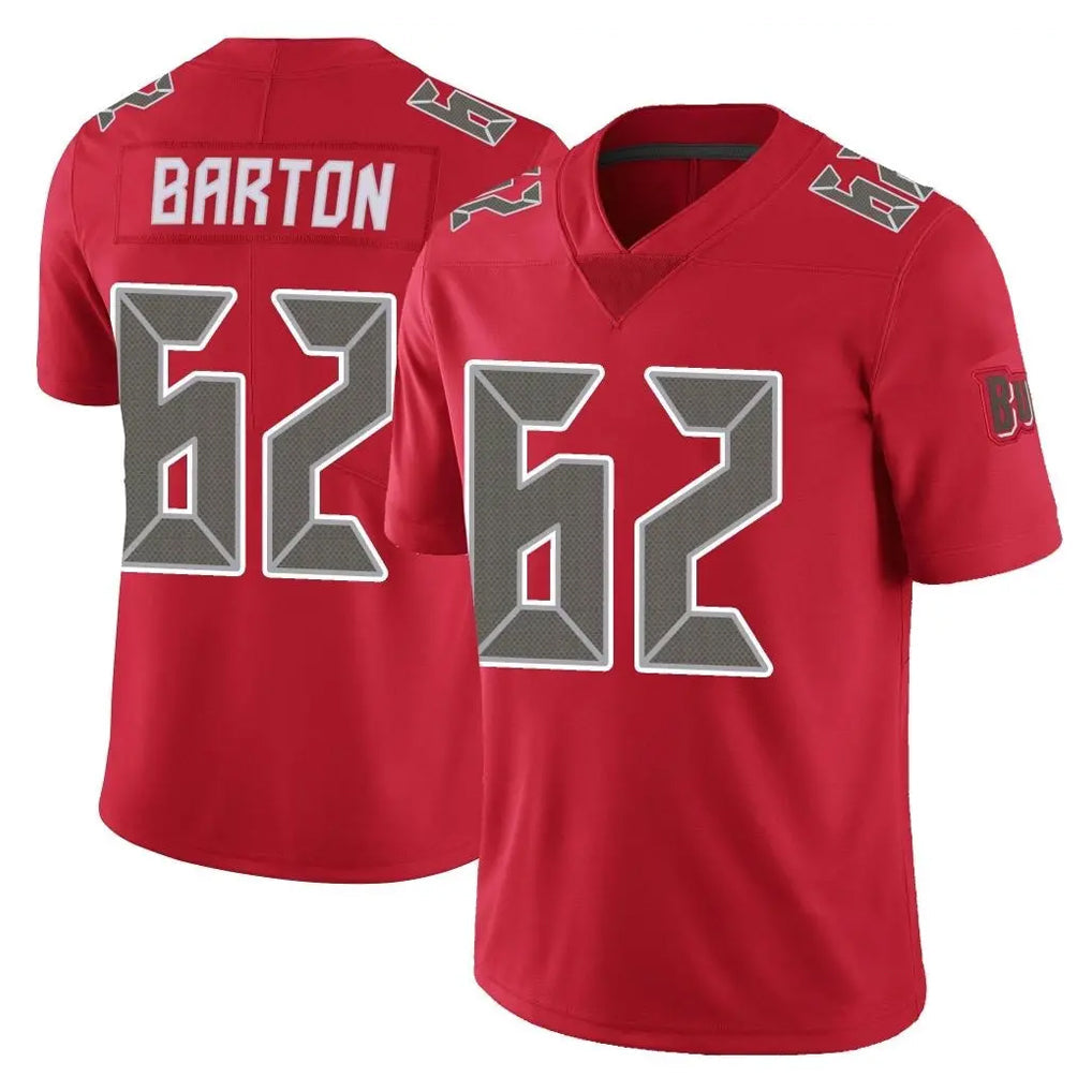 Choea TB.Buccaneers #62 Graham Barton Player Red Limited Color Rush Home Game Stitched Jerseys