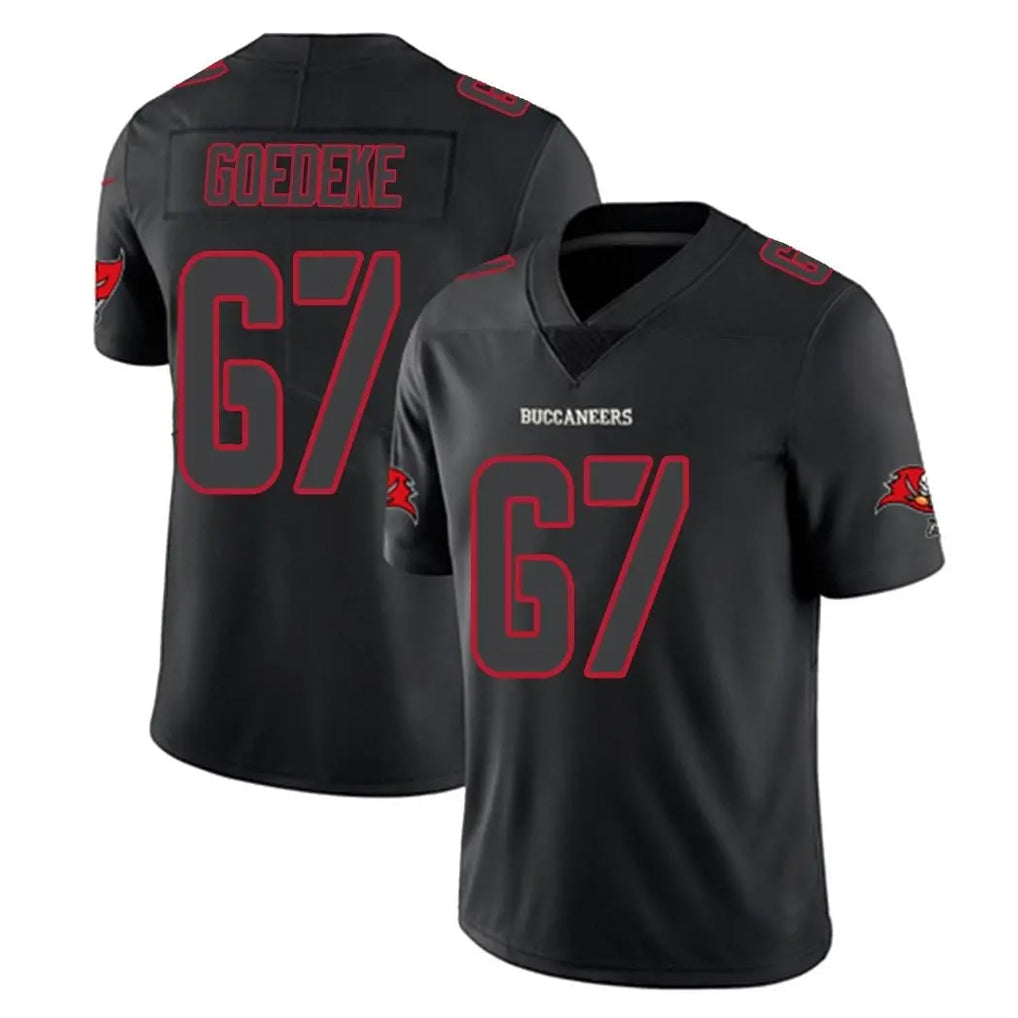 Choea TB.Buccaneers #67 Luke Goedeke Player Black Impact Limited Home Game Stitched Jerseys