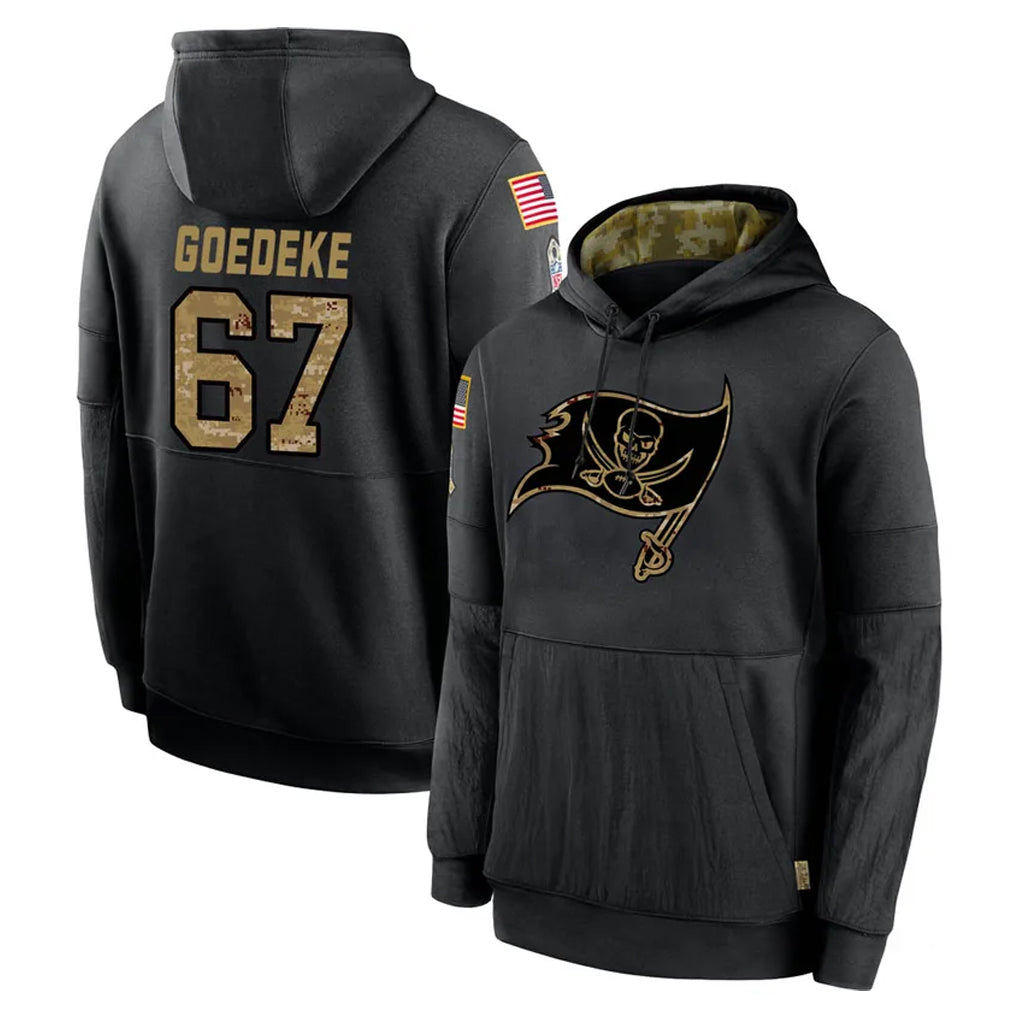 Choea TB.Buccaneers #67 Luke Goedeke Player Black Salute to Service Sideline Performance Pullover Hoodies Home Game Stitched Jerseys