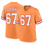 Choea TB.Buccaneers #67 Luke Goedeke Player Orange Throwback Home Game Stitched Jerseys